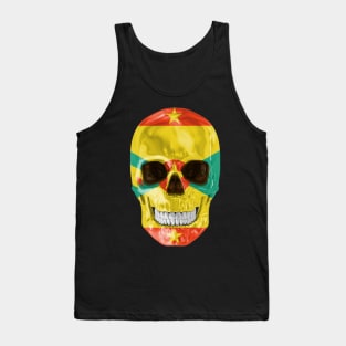 Grenada Flag Skull - Gift for Grenadan With Roots From Grenada Tank Top